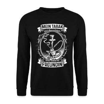Shisha Doppelapfel Hookah Rauchen Tabak Vape Kohle - Unisex Pullover - Schwarz - Vorne - Alina (178cm) & Michal (187cm)