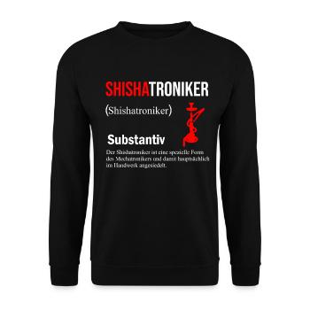 Shisha Tshirt Herren Damen Wasserpfeife Pfeife - Unisex Pullover - Schwarz - Vorne - Alina (178cm) & Michal (187cm)