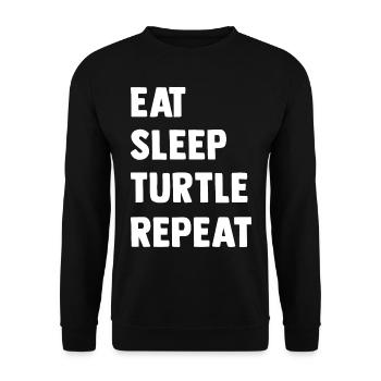 Turtle Relaxed Chill Sea Ocean Beach - Unisex Sweatshirt - black - Front - Alina (178cm) & Michal (187cm)