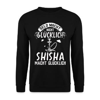 Shisha Geschenk für Wasserpfeife Shishabar Pfeife - Unisex Pullover - Schwarz - Vorne - Alina (178cm) & Michal (187cm)