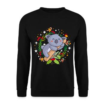 Pull de Noël moche Koala - Sweat-shirt Unisexe - noir - Devant - Alina (178cm) & Michal (187cm)