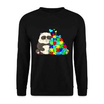Autism Gift Autistic Asperger ADHD Autism - Unisex Sweatshirt - black - Front - Alina (178cm) & Michal (187cm)
