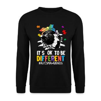 Autisme Cadeau Autiste Asperger TDAH Autisme - Sweat-shirt Unisexe - noir - Devant - Alina (178cm) & Michal (187cm)