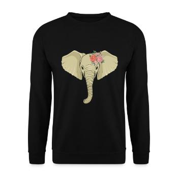 Elefant Elefanten Elephant Rüsseltier Zoo Zirkus - Unisex Pullover - Schwarz - Vorne - Alina (178cm) & Michal (187cm)