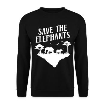 Elephant Tshirt pour Elephant Elephant Kids Zoo - Sweat-shirt Unisexe - noir - Devant - Alina (178cm) & Michal (187cm)