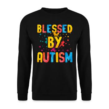 Autistic Tshirt Autimus Gift Asperger Children - Unisex Sweatshirt - black - Front - Alina (178cm) & Michal (187cm)