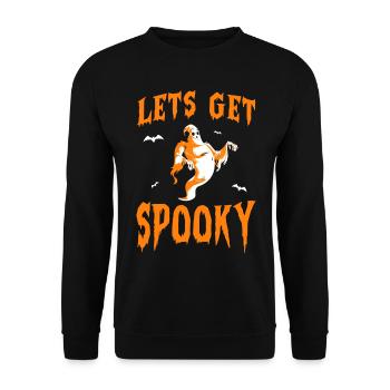 Halloween Costume Ghost Monster Spooky Skull Zombie - Unisex Sweatshirt - black - Front - Alina (178cm) & Michal (187cm)