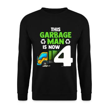 Garbage Truck Garbage Man 4e anniversaire Recyclage des ordures - Sweat-shirt Unisexe - noir - Devant - Alina (178cm) & Michal (187cm)