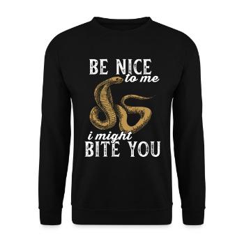 Schlange Giftig Kobra Reptilien Terrarium Snake - Unisex Pullover - Schwarz - Vorne - Alina (178cm) & Michal (187cm)