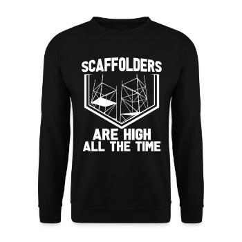 Scaffolding Builder Gift Work Occupation Construction Worker Job - Unisex Sweatshirt - black - Front - Alina (178cm) & Michal (187cm)