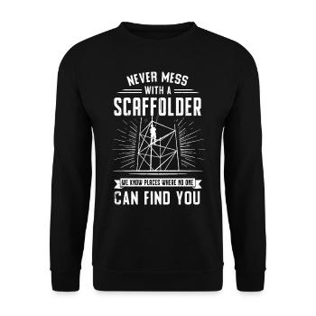 Scaffolding Builder Gift Work Occupation Construction Worker Job - Unisex Sweatshirt - black - Front - Alina (178cm) & Michal (187cm)