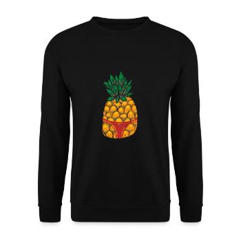 Ananas Tropical Hawaii Cadeau Enfants Hommes Fruits - Sweat-shirt Unisexe - noir - Devant - Alina (178cm) & Michal (187cm)