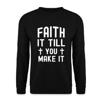 Christianity God Jesus Gift Church Religion - Unisex Sweatshirt - black - Front - Alina (178cm) & Michal (187cm)