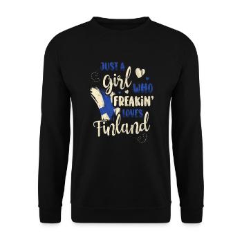 Finland - Unisex Sweatshirt - black - Front - Alina (178cm) & Michal (187cm)
