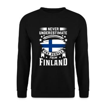 Finnland Geschenk Urlaub Lappland Heimat Finne - Unisex Pullover - Schwarz - Vorne - Alina (178cm) & Michal (187cm)