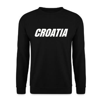 Kroatien Geschenk Herkunft Zagreb Hrvatska Heimat - Unisex Pullover - Schwarz - Vorne - Alina (178cm) & Michal (187cm)