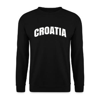 Kroatien Geschenk Herkunft Zagreb Hrvatska Heimat - Unisex Pullover - Schwarz - Vorne - Alina (178cm) & Michal (187cm)