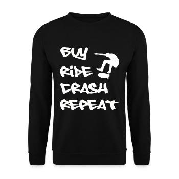 Skater Skateboard Gift Halfpipe Sk8 Ollie - Unisex Sweatshirt - black - Front - Alina (178cm) & Michal (187cm)