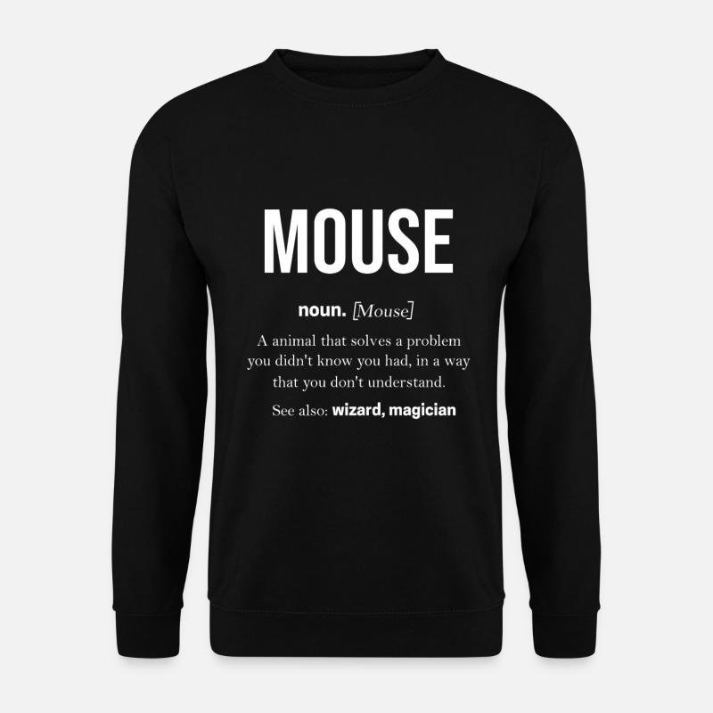 Maus Geschenk Mäuschen Kinder Herren Mouse Rat - Unisex Pullover - Schwarz