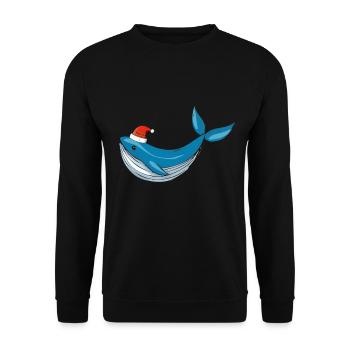 Vilaine baleine de Noël - Sweat-shirt Unisexe - noir - Devant - Alina (178cm) & Michal (187cm)