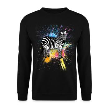 Zebra Africa Horse Hipster Gift Animal Stripe - Unisex Sweatshirt - black - Front - Alina (178cm) & Michal (187cm)