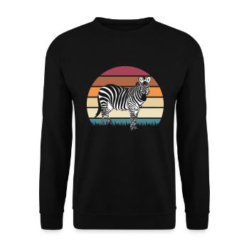 Zebra Africa Horse Hipster Gift Animal Stripe - Unisex Sweatshirt - black - Front - Alina (178cm) & Michal (187cm)