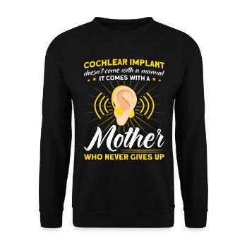 Hearing aid Sign language Deaf people - Unisex Sweatshirt - black - Front - Alina (178cm) & Michal (187cm)