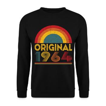 Vintage Original 1964 Cadeau 58ème Anniversaire - Sweat-shirt Unisexe - noir - Devant - Alina (178cm) & Michal (187cm)
