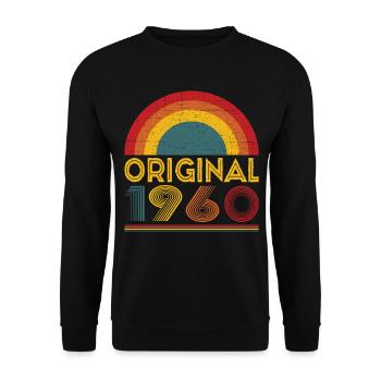 Vintage Original 1960 Cadeau 62ème Anniversaire - Sweat-shirt Unisexe - noir - Devant - Alina (178cm) & Michal (187cm)