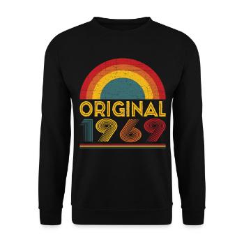 Vintage Original 1969 Cadeau 53ème Anniversaire - Sweat-shirt Unisexe - noir - Devant - Alina (178cm) & Michal (187cm)
