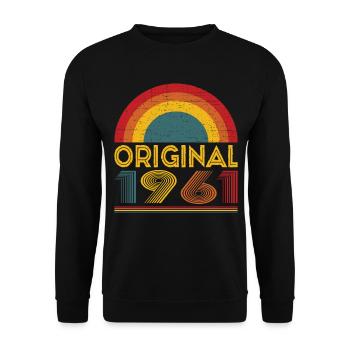 Vintage Original 1961 Cadeau 61ème Anniversaire - Sweat-shirt Unisexe - noir - Devant - Alina (178cm) & Michal (187cm)