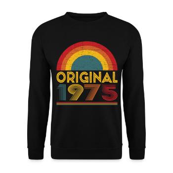 Vintage Original 1975 Cadeau pour 47ème anniversaire - Sweat-shirt Unisexe - noir - Devant - Alina (178cm) & Michal (187cm)