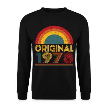 Vintage Original 1978 Cadeau pour 44ème anniversaire - Sweat-shirt Unisexe - noir - Devant - Alina (178cm) & Michal (187cm)