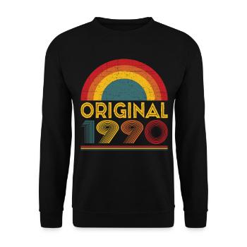 Vintage Original 1990 Cadeau pour 32ème anniversaire - Sweat-shirt Unisexe - noir - Devant - Alina (178cm) & Michal (187cm)