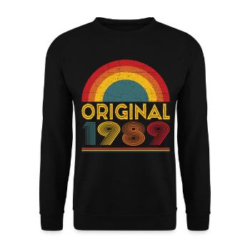 Vintage Original 1989 Gift for 33rd Birthday - Unisex Sweatshirt - black - Front - Alina (178cm) & Michal (187cm)