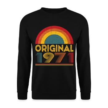 Vintage Original 1971 Cadeau 51ème Anniversaire - Sweat-shirt Unisexe - noir - Devant - Alina (178cm) & Michal (187cm)