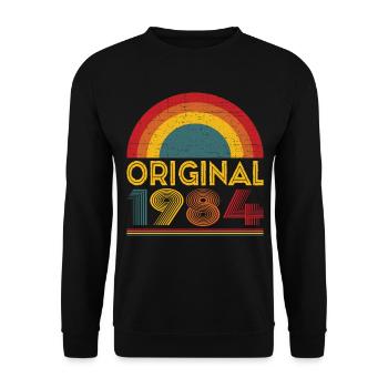 Vintage Original 1984 Gift for 38th Birthday - Unisex Sweatshirt - black - Front - Alina (178cm) & Michal (187cm)