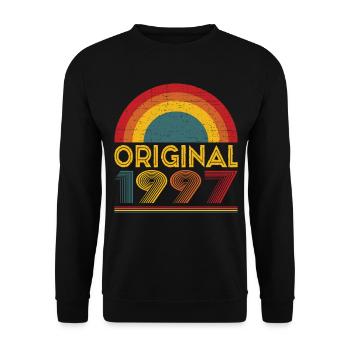 Vintage Original 1997 25. Geburtstag Geschenk - Unisex Pullover - Schwarz - Vorne - Alina (178cm) & Michal (187cm)