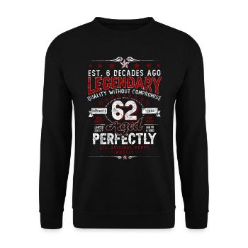 Vintage Légendaire - Vieilli parfaitement 62ème anniversaire - Sweat-shirt Unisexe - noir - Devant - Alina (178cm) & Michal (187cm)