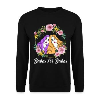 Babes for Babes Féministe - Sweat-shirt Unisexe - noir - Devant - Alina (178cm) & Michal (187cm)