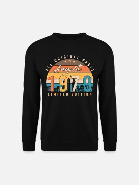August 1979 Geburtstagsgruss - Unisex Pullover - Schwarz