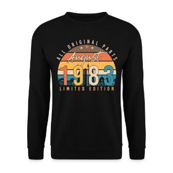 August 1983 Birthday greeting - Unisex Sweatshirt - black - Front - Alina (178cm) & Michal (187cm)