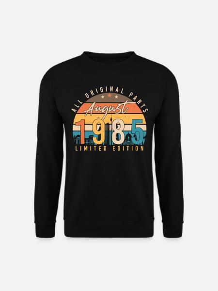 Baujahr 1985 Im August - Unisex Pullover - Schwarz