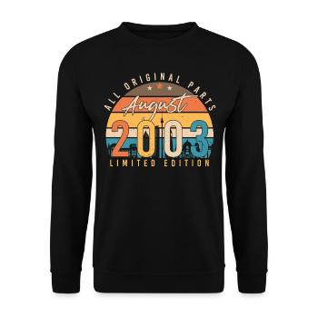 Born in August 2003 - Unisex Sweatshirt - black - Front - Alina (178cm) & Michal (187cm)
