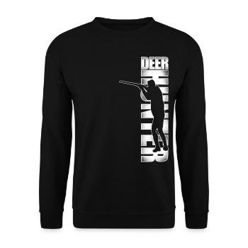 Buck Deer Hunting Hunter Vintage - Unisex Sweatshirt - black - Front - Alina (178cm) & Michal (187cm)