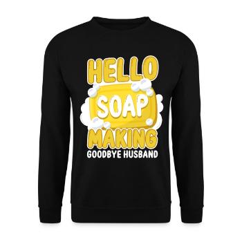 Soap Making Crafting Hello Soap - Unisex Pullover - Schwarz - Vorne - Alina (178cm) & Michal (187cm)