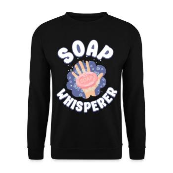Fabrication de savon Artisanat Savon - Sweat-shirt Unisexe - noir - Devant - Alina (178cm) & Michal (187cm)