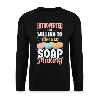 Soap Making Crafting Introverted - Unisex Pullover - Schwarz - Vorne - Alina (178cm) & Michal (187cm)