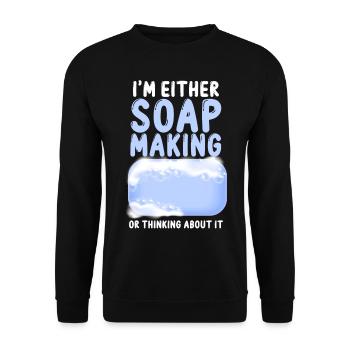 Fabrication de savon Artisanat Je suis soit - Sweat-shirt Unisexe - noir - Devant - Alina (178cm) & Michal (187cm)