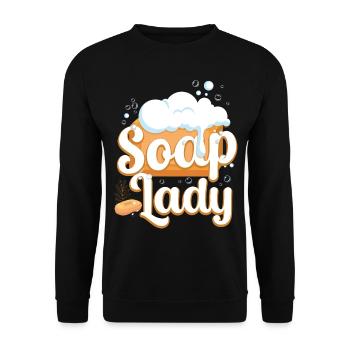 Soap Making Crafting Soap Lady - Unisex Pullover - Schwarz - Vorne - Alina (178cm) & Michal (187cm)
